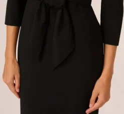 Adrianna Papell Wedding Guest Dresses|Day Dresses*Knit Crepe Tie Front Sheath Dress In