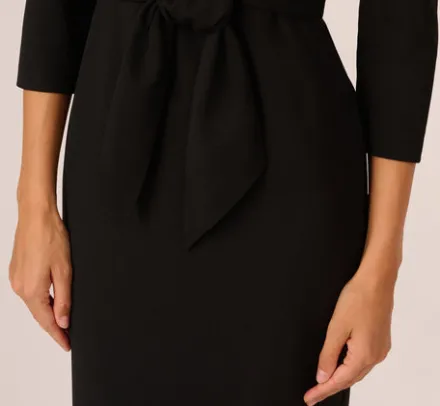 Adrianna Papell Wedding Guest Dresses|Day Dresses*Knit Crepe Tie Front Sheath Dress In