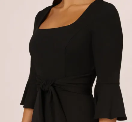 Adrianna Papell Jumpsuits|Day Dresses*Knit Crepe Wide Leg Jumpsuit With Bell Sleeves In
