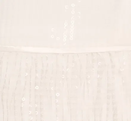 Adrianna Papell Little White Dresses*Long Sleeve Sequin Fringe Cocktail Dress In