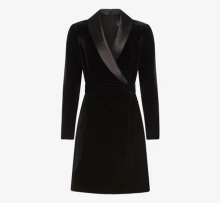 Adrianna Papell Wedding Guest Dresses|Day Dresses*Long Sleeve Velvet Tuxedo Dress In