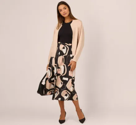 Adrianna Papell Tops & Blouses|Co-Ord Sets*Long Sleeve Zip Front Sweater Bomber In Champagne Blush