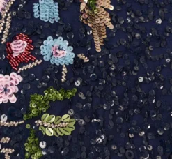 Adrianna Papell Wedding Guest Dresses|Formal Dresses*Multicolor Floral Beaded Mermaid Gown With Dolman Sleeves In Midnight Multi