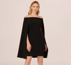 Adrianna Papell Wedding Guest Dresses|Day Dresses*Off The Shoulder Cape Dress In