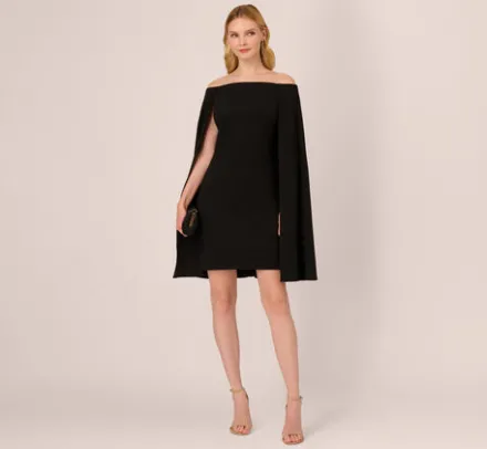 Adrianna Papell Wedding Guest Dresses|Day Dresses*Off The Shoulder Cape Dress In