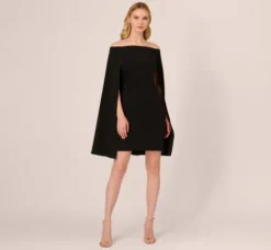 Adrianna Papell Wedding Guest Dresses|Day Dresses*Off The Shoulder Cape Dress In
