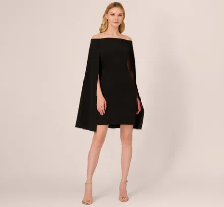 Adrianna Papell Wedding Guest Dresses|Day Dresses*Off The Shoulder Cape Dress In