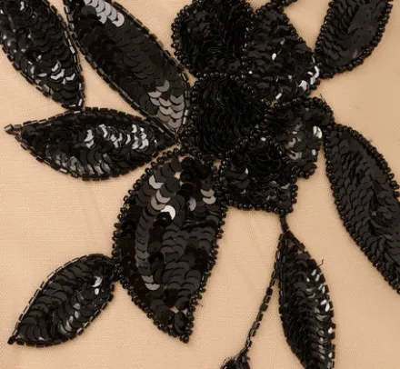 Adrianna Papell Wedding Guest Dresses|Formal Dresses*Off The Shoulder Column Gown With Leaf Beading In Black Nude
