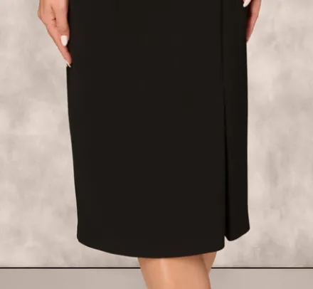 Adrianna Papell Wedding Guest Dresses|Petite-Friendly*Off The Shoulder Midi Dress With Organza Bubble Sleeves In