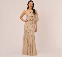 Adrianna Papell Wedding Guest Dresses|Formal Dresses*One Shoulder Beaded Gown In