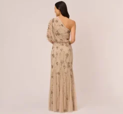 Adrianna Papell Wedding Guest Dresses|Formal Dresses*One Shoulder Beaded Gown In