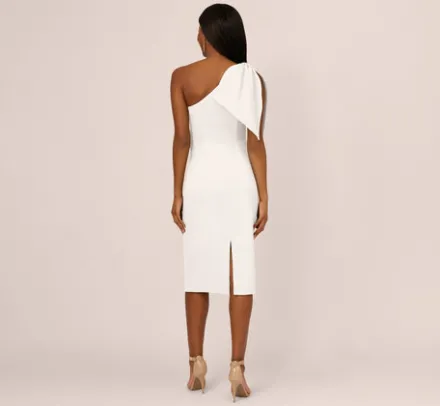 Adrianna Papell Ap Exclusives|Day Dresses*One Shoulder Midi Dress With Bow Accent In