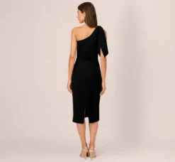 Adrianna Papell Wedding Guest Dresses|Ap Exclusives*One Shoulder Midi Dress With Bow Accent In