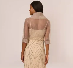 Adrianna Papell Shawls & Wraps*Organza Wrap Jacket With Short Sleeves In