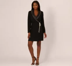 Adrianna Papell Wedding Guest Dresses|Ap Exclusives*Pearl Wrap Blazer Short Dress In