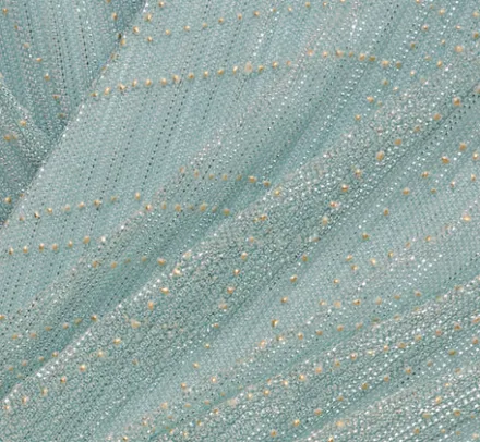 Adrianna Papell Wedding Guest Dresses|Formal Dresses*Plus Size Crinkle Metallic Gown With Sheer Bishop Sleeves And Draped Details In Mint Smoke