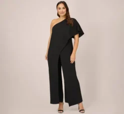 Adrianna Papell Jumpsuits|Formal Dresses*Plus Size Flutter One Shoulder Jumpsuit In