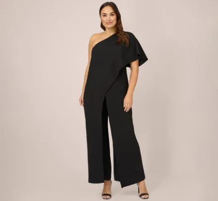 Adrianna Papell Jumpsuits|Formal Dresses*Plus Size Flutter One Shoulder Jumpsuit In