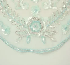 Adrianna Papell Wedding Guest Dresses|Formal Dresses*Plus Size Hand-Beaded Illusion Long Gown With Flutter Sleeves In Mint Glass