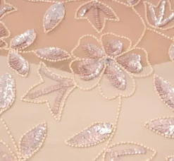 Adrianna Papell Wedding Guest Dresses|Formal Dresses*Plus Size Illusion Floral Beaded Gown With Sheer Long Sleeves In