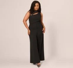 Adrianna Papell Jumpsuits|Formal Dresses*Plus Size Sleeveless Wide Leg Jumpsuit With Lace Neckline In
