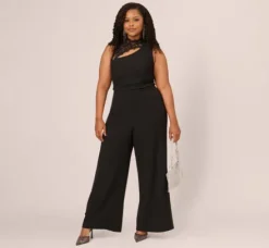 Adrianna Papell Jumpsuits|Formal Dresses*Plus Size Sleeveless Wide Leg Jumpsuit With Lace Neckline In