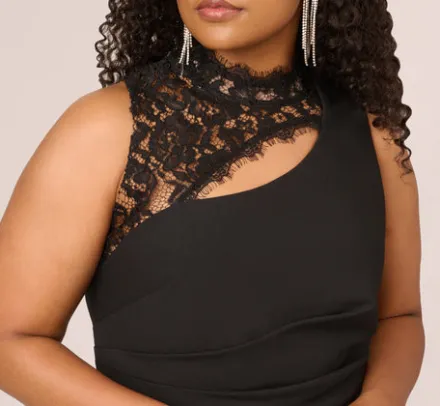 Adrianna Papell Jumpsuits|Formal Dresses*Plus Size Sleeveless Wide Leg Jumpsuit With Lace Neckline In