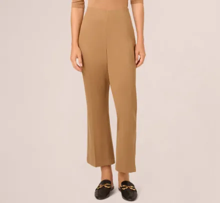 Adrianna Papell Pants & Skirts|Co-Ord Sets*Ponte Knit Pull On Pant With Kick Flare Hem In Rich Camel