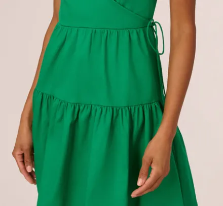 Adrianna Papell Wedding Guest Dresses|Day Dresses*Puff Short Sleeve Dress With Tiered Skirt In