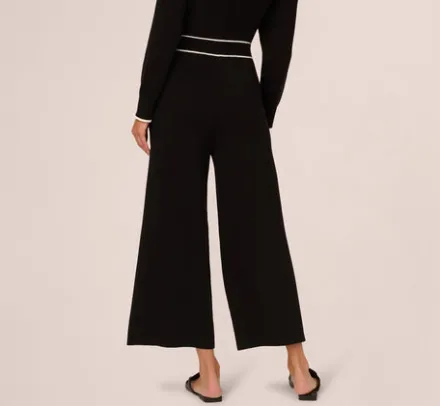 Adrianna Papell Pants & Skirts|Co-Ord Sets*Pull On Sweater Pant With Contrast Tipping In Black Ivory
