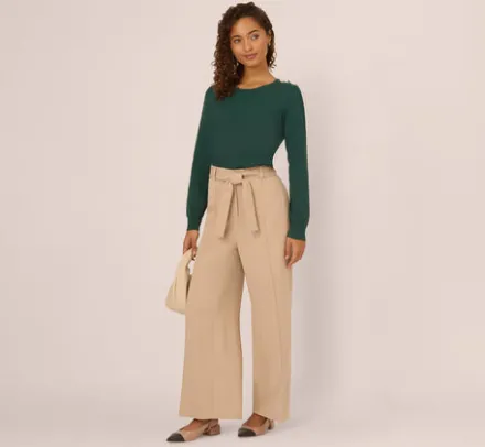 Adrianna Papell Tops & Blouses|Sweaters*Ribbed Detail Embellished Pullover Sweater In Deep Forest