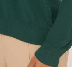 Adrianna Papell Tops & Blouses|Sweaters*Ribbed Detail Embellished Pullover Sweater In Deep Forest