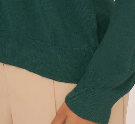 Adrianna Papell Tops & Blouses|Sweaters*Ribbed Detail Embellished Pullover Sweater In Deep Forest