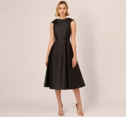Adrianna Papell Wedding Guest Dresses|Petite-Friendly*Roll Neck Mikado Dress In