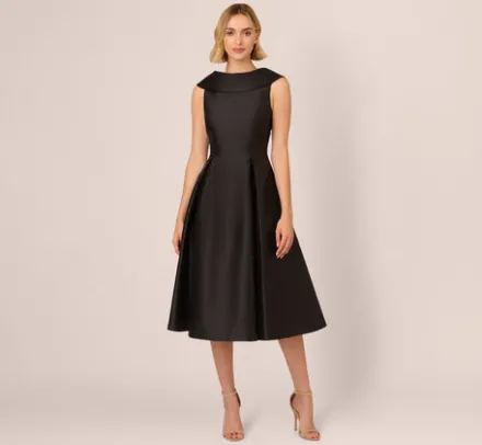 Adrianna Papell Wedding Guest Dresses|Petite-Friendly*Roll Neck Mikado Dress In