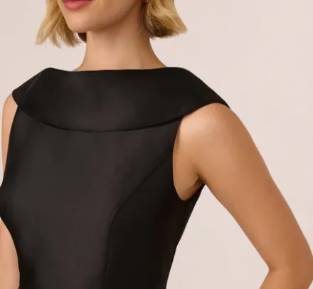 Adrianna Papell Wedding Guest Dresses|Petite-Friendly*Roll Neck Mikado Dress In