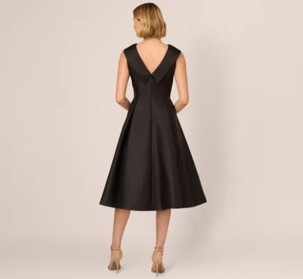 Adrianna Papell Wedding Guest Dresses|Petite-Friendly*Roll Neck Mikado Dress In