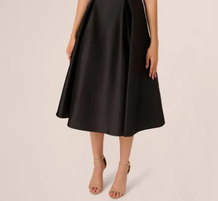 Adrianna Papell Wedding Guest Dresses|Petite-Friendly*Roll Neck Mikado Dress In