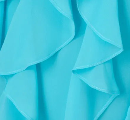 Adrianna Papell Wedding Guest Dresses*Ruffle Chiffon Halter Dress With Pockets In Azure Blue