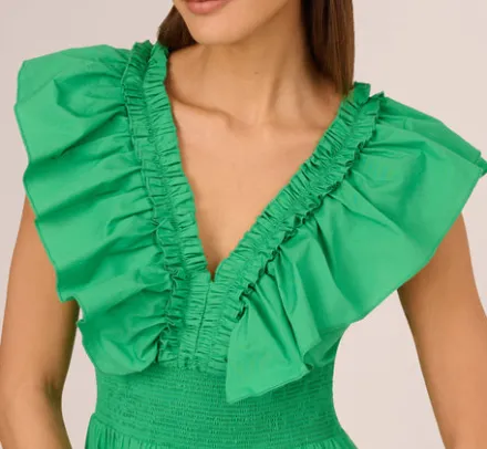 Adrianna Papell Wedding Guest Dresses|Day Dresses*Ruffled Maxi Dress With Shirred Details In