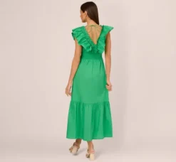 Adrianna Papell Wedding Guest Dresses|Day Dresses*Ruffled Maxi Dress With Shirred Details In