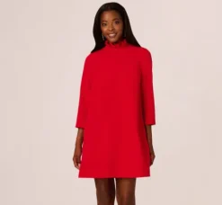 Adrianna Papell Wedding Guest Dresses|Ap Exclusives*Ruffle Mock Neck A Line Shift Dress In