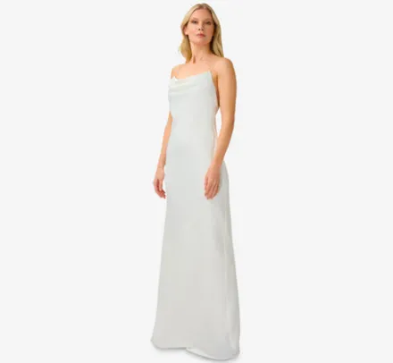 Adrianna Papell Formal Dresses*Satin Cowl Slip Gown In