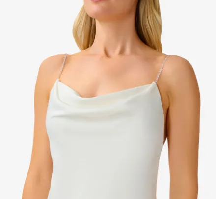 Adrianna Papell Formal Dresses*Satin Cowl Slip Gown In