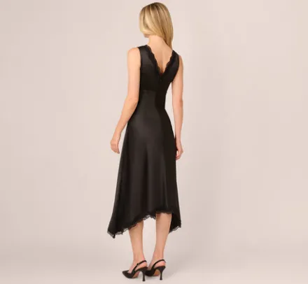 Adrianna Papell Wedding Guest Dresses|Day Dresses*Satin Lace Midi Slip Dress In