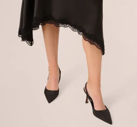Adrianna Papell Wedding Guest Dresses|Day Dresses*Satin Lace Midi Slip Dress In