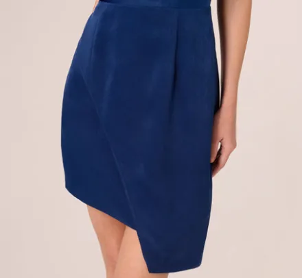 Adrianna Papell Wedding Guest Dresses|Ap Exclusives*Satin Sleeveless Asymmetric Dress With Draped Neckline In