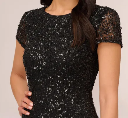 Adrianna Papell Wedding Guest Dresses|Formal Dresses*Scoop Back Sequin Gown In