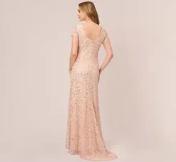 Adrianna Papell Wedding Guest Dresses|Formal Dresses*Scoop Back Sequin Gown In