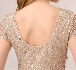 Adrianna Papell Wedding Guest Dresses|Formal Dresses*Scoop Back Sequin Gown In